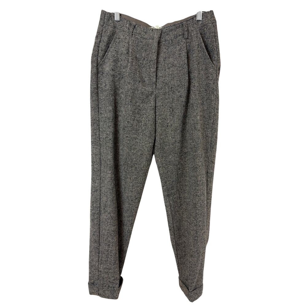 Max Studio London Brown Tweed Cuffed Pants Size M
